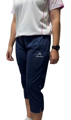 Ladies High Waist Cropped Trouser Navy